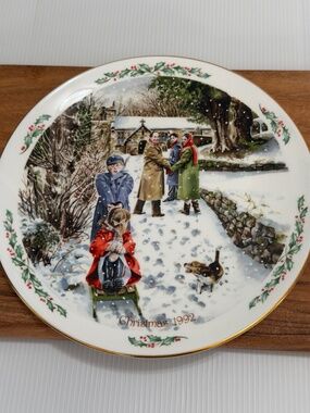 Vintage Royal Doulton collector plate from 1992, titled "Going to Church